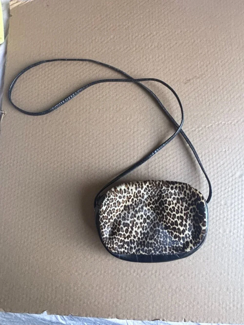 Vintage L. J. Simone NY Leopard & Leather Crossbody Bag